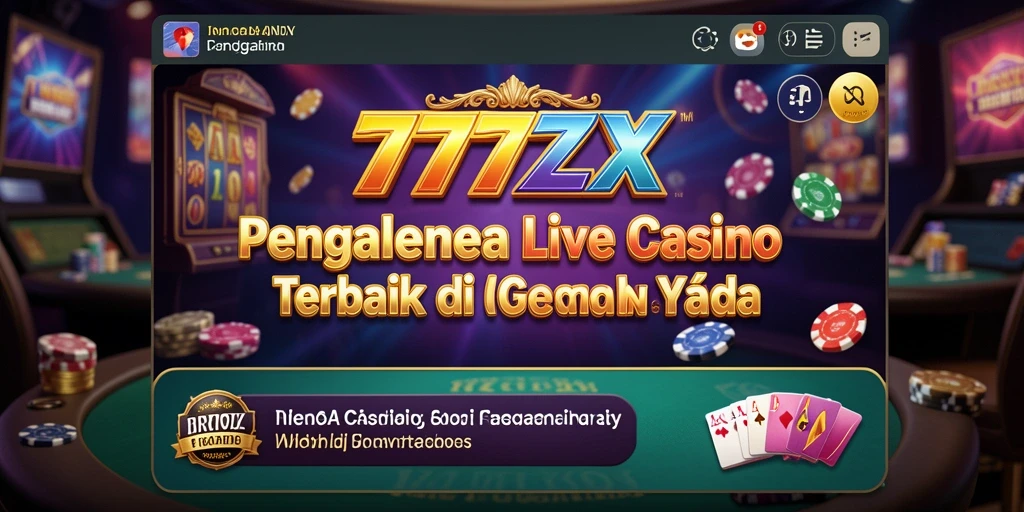 Screenshot gameplay Live Casino dengan dealer langsung dan suasana kasino yang nyata.
