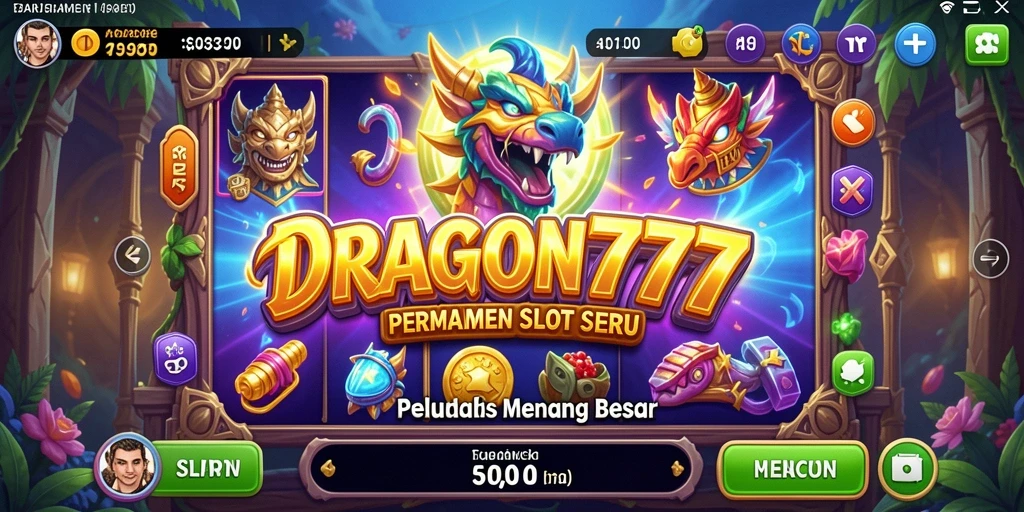 Screenshot utama DRAGON777 menampilkan aksi seru permainan Slot.