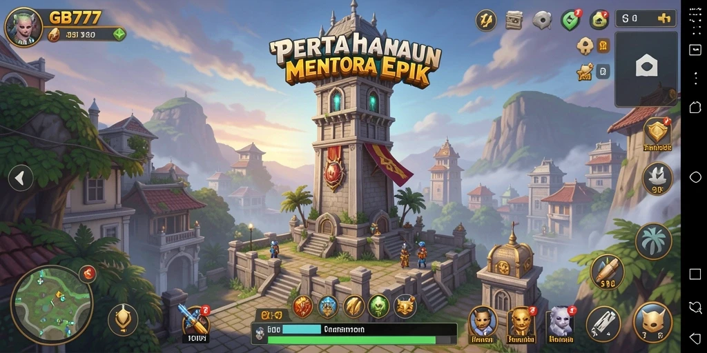 Tampilan gameplay Tower Defense di GB777 yang menegangkan.