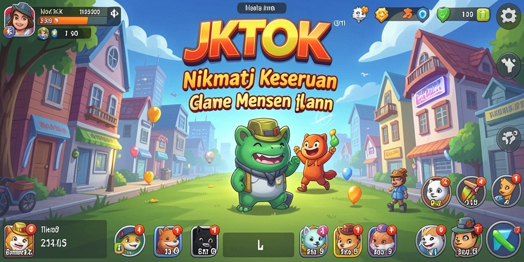 Screenshot utama JKTOK yang menampilkan gameplay menarik dan karakter unik.