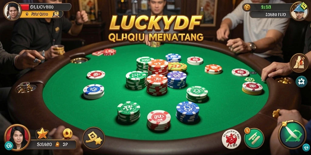 Screenshot gameplay LUCKYDF menampilkan suasana QiuQiu yang seru.