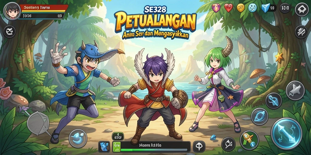 Tampilan gameplay SE328 yang penuh aksi dan karakter anime yang menawan.