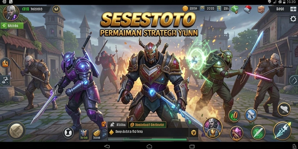 Screenshot gameplay SESETOTO yang menampilkan pertempuran strategis.