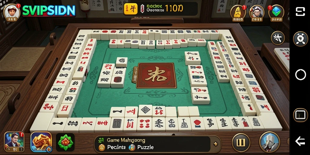Screenshot gameplay SVIPSIDN menunjukkan keseruan permainan Mahjong.