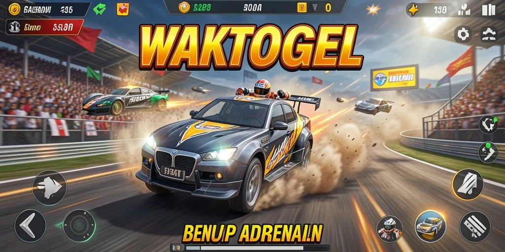 Tampilan gameplay balap menegangkan di WAKTOGEL.